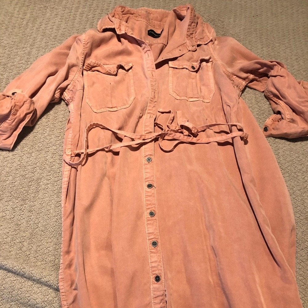 Parasuco- XXL blush button up tunic/dress w/tie